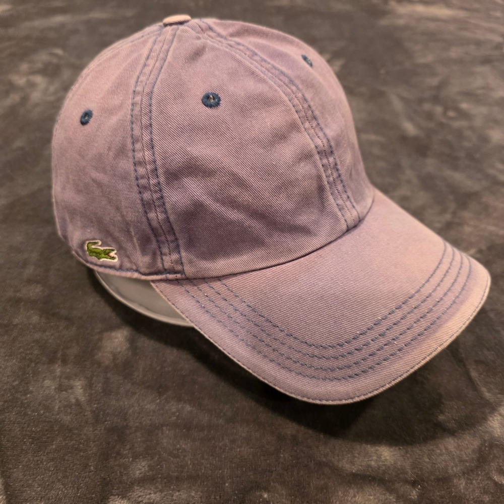 Lacoste Mens Purple Cotton Twill Baseball Cap Adjustable Hat RK9811